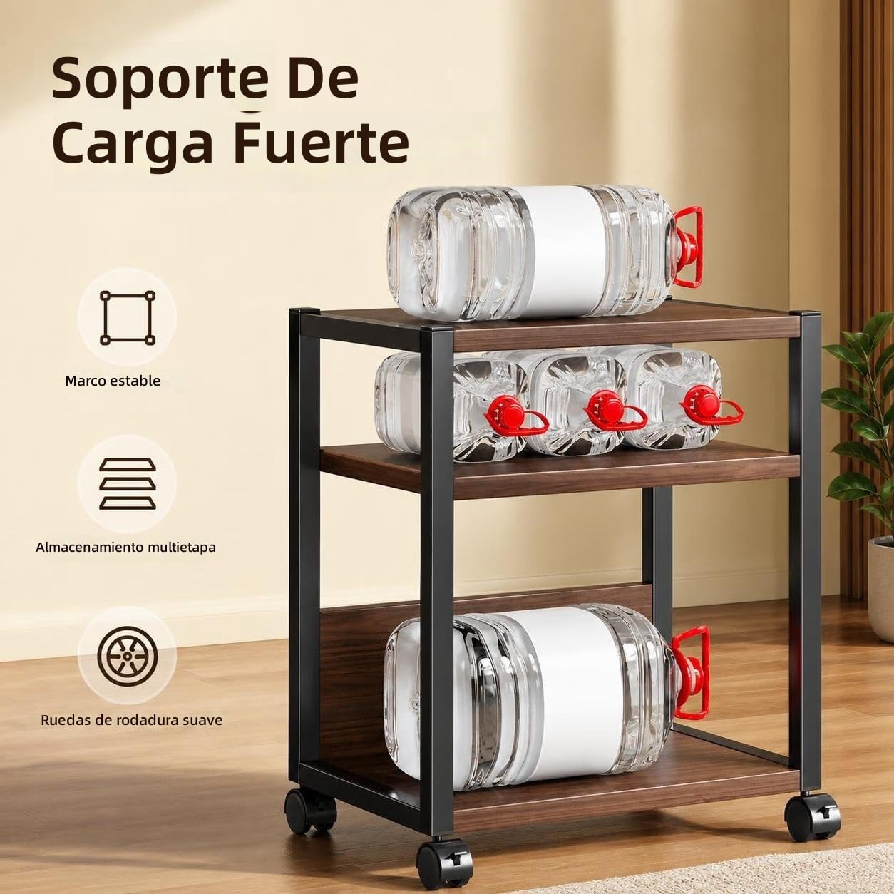 Mobile Multi-Livello in Legno Massello per HiFi Audio, Supporto per Amplificatore e Altoparlanti, Mobili per Soggiorno e Home Theater