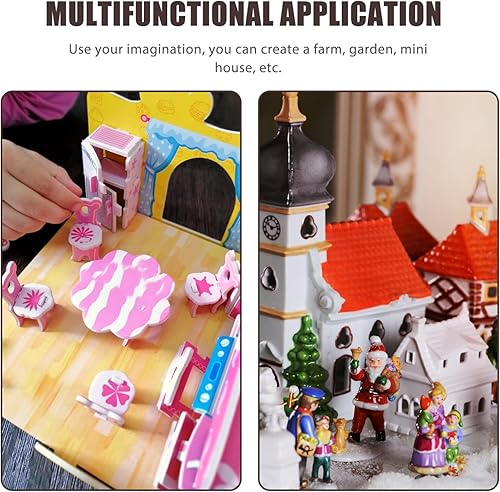 Miniatura 8 de TOYANDONA Juego de 6 piezas de azulejos de techo de casa de muñecas azules, juego de construcción para mesa de arena, accesorios de paisaje micro