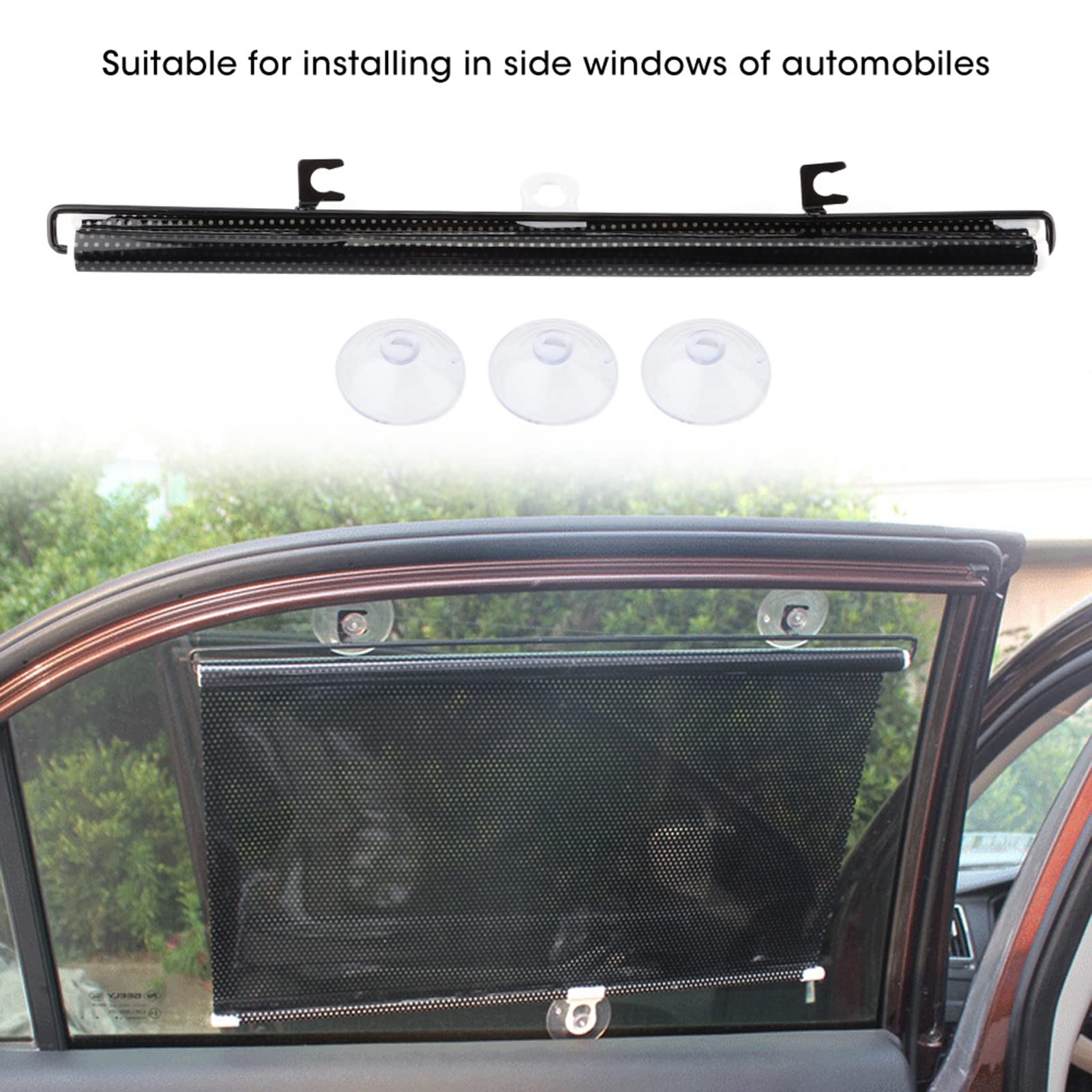 Tenda Parasole Auto Retrattile - Per Finestrini, Protezione UV E Calore, Con Ventose, Vari Formati - Foto 1