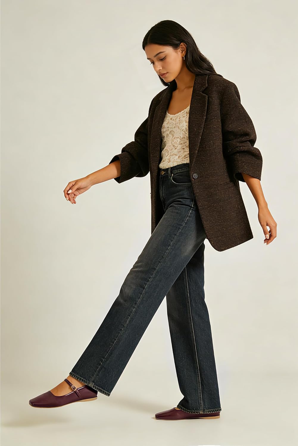 Ballet Flats Shoes for Women Square Toe Mary Jane Flats Comfortable Dressy Casual Wide Width Ballerina Shoes with Buckle - Image 4