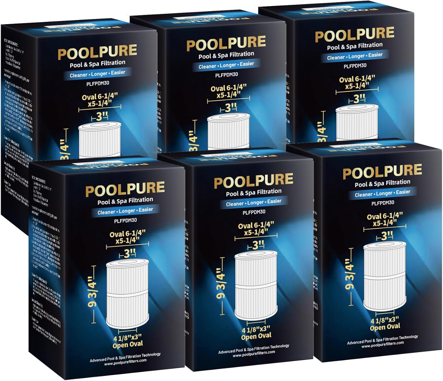 POOLPURE Oval Filter Spa Filter PDM30 Compatible with Dream Maker Hot Tubs 461269, 30 sq.ft Hot Tub Filter Cartridge 2PACK