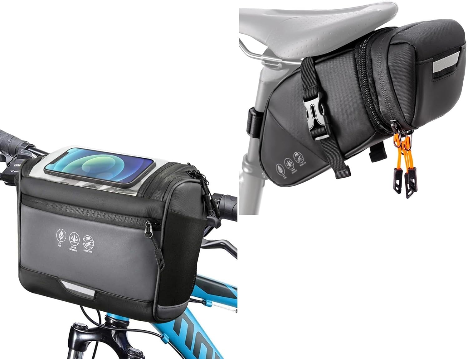 WOTOW Expandable Bike Saddle Bag + Handlebar Bag