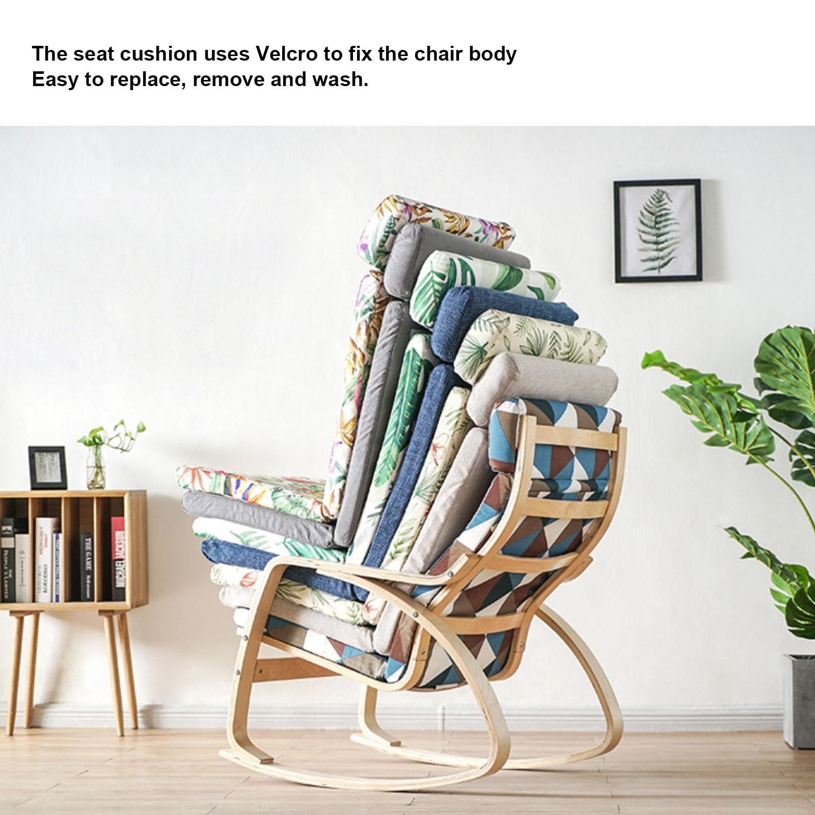 1PC Poang Chair Poltrona Cuscino, Morbido Cuscino di Ricambio for Sedia a Dondolo con Fodera Rimovibile Sedia Cuscino in Cotone Antiscivolo Dondolo, Spesso Imbottito(Color 9)