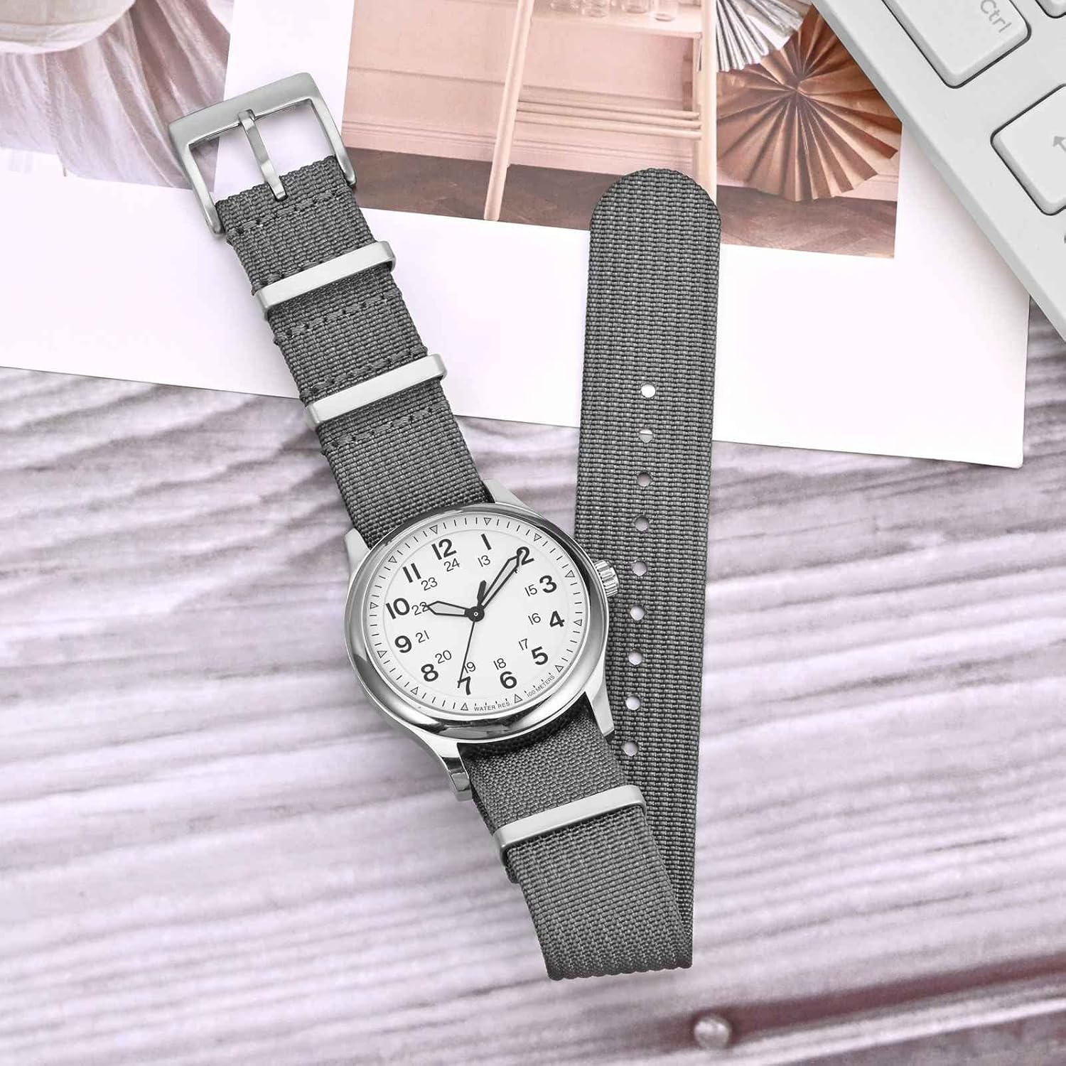 ANNEFIT Nylon Watch Band 16mm 18mm 20mm 22mm, One-Piece Waterproof Military Watch Straps with Heavy Buckle - Image 2