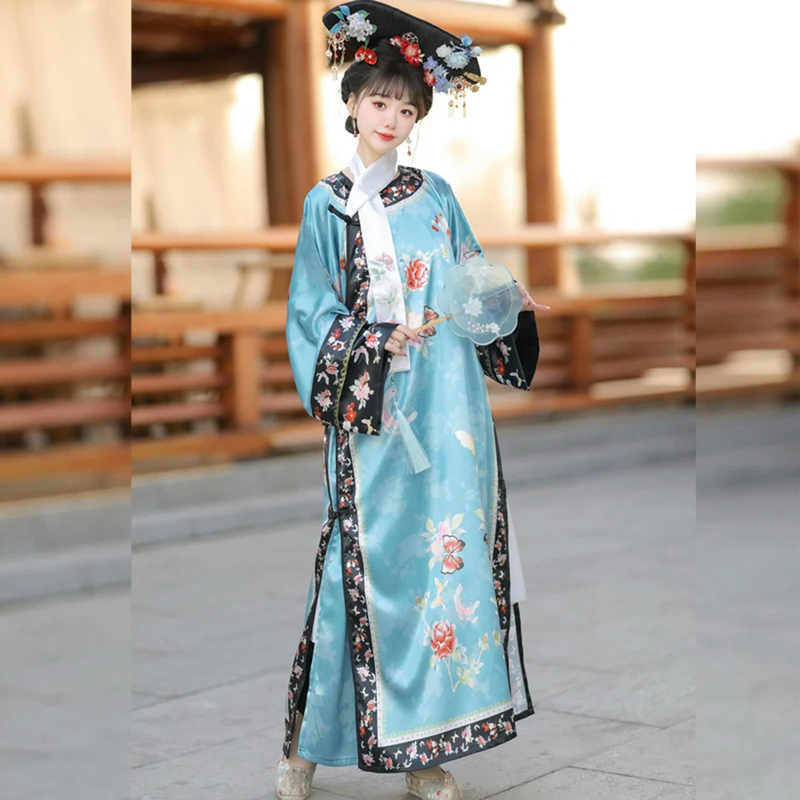 清朝、チャイナ服、アンティーク Amazon.co.jp: 4色プリント 清朝後期 葛飾 服装 新中国宮廷服 国旗風