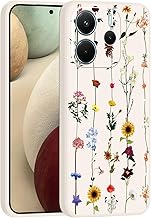 Case Compatible with Xiaomi Redmi Note 14 4G EU Version, Shockproof Silicone Protective Case with Flower Design Soft Anti-Scratch Protection Cover, Flower Vine