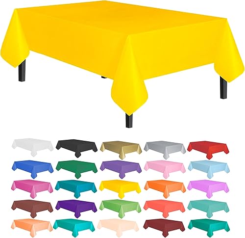 Miniatura 9 de allgala Manteles redondos desechables de plástico de alta calidad, paquete de 12, 84 pulgadas (7 pies), impermeables, resistentes a las manchas,