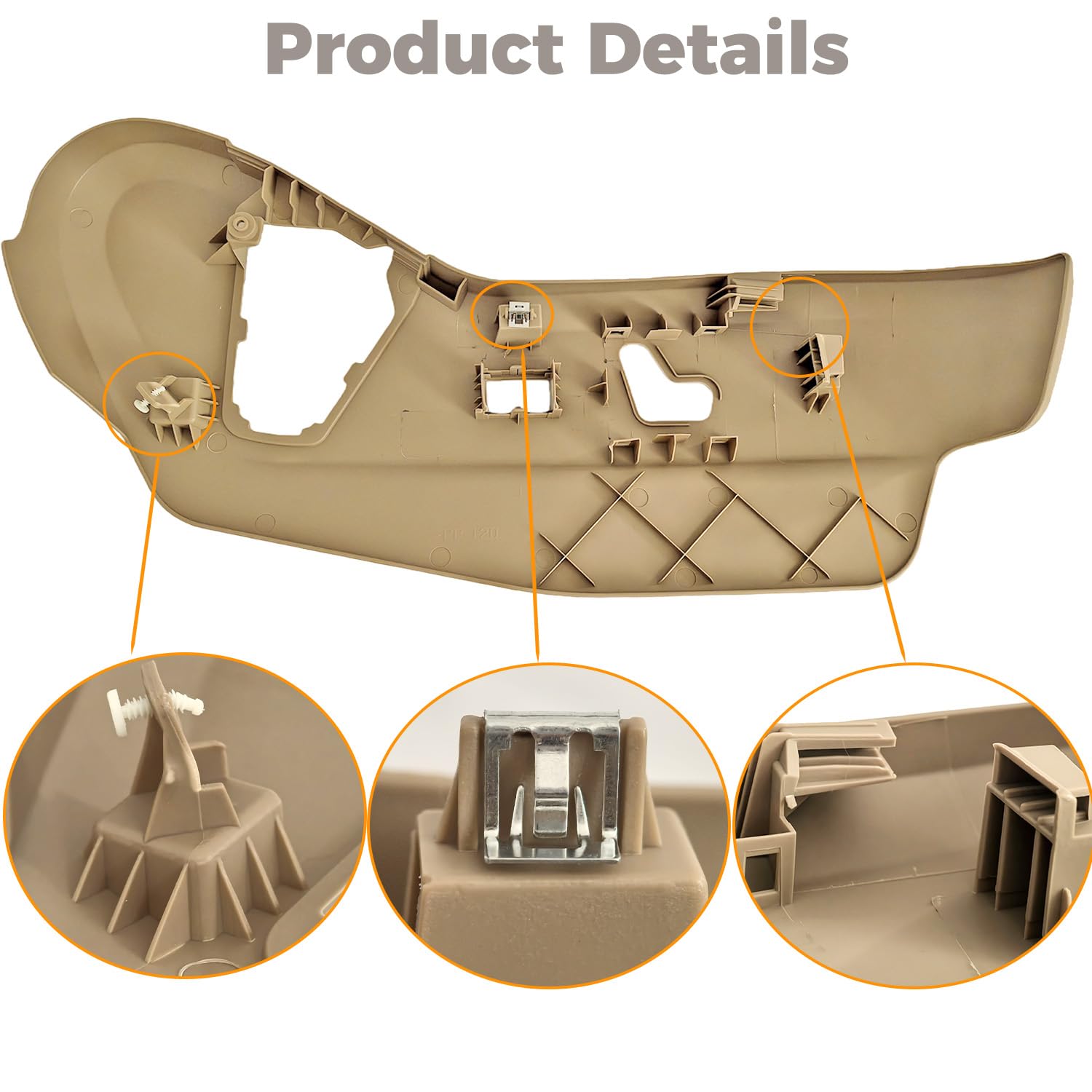 924-438 Beige Front Left Driver Seat Trim Panel, Seat Track Shield Cover Trim Compatible with Chrysler Town & Country 2011-2016, for Dodge Grand Caravan 2011-2019 Repalce 1UQ99LTUAB