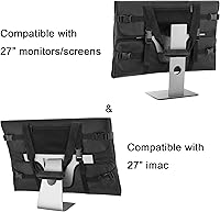 Vista 2 de Trunab Funda de transporte de viaje para pantallas LCD y monitores de 27", con forro acolchado de terciopelo, bolsa protectora para monitor Negro