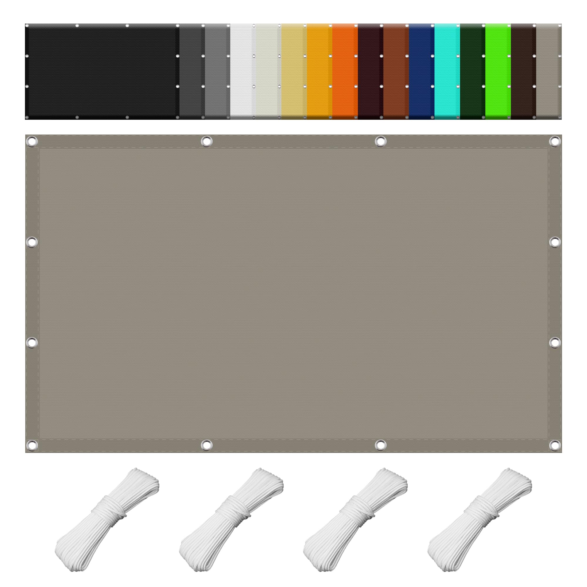 Voile d'ombrage rectangulaire taupe 1,5x2,2m auvent anti-UV étanche