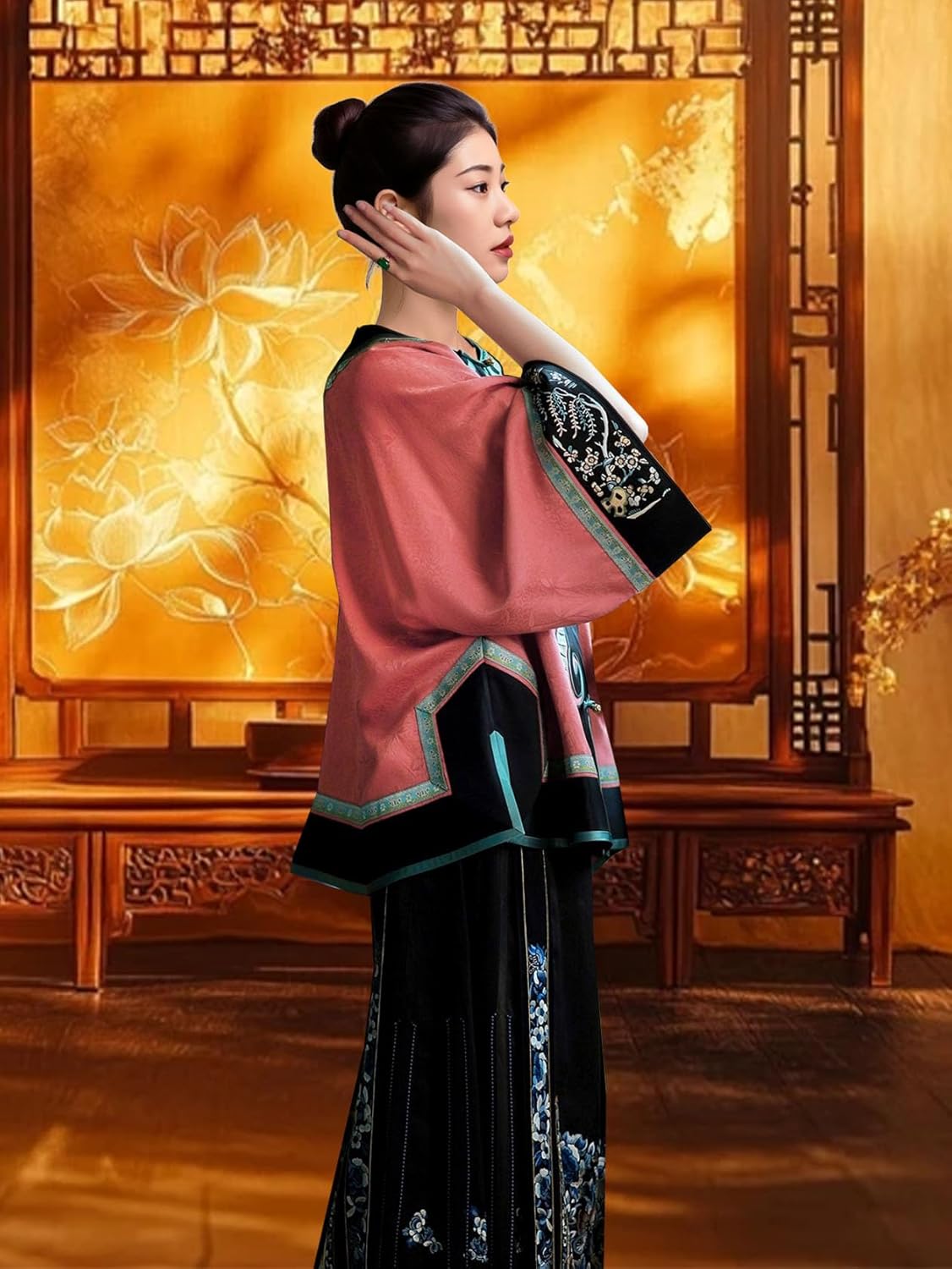 HangErFeng Fragrant Cloud Silk Embroidered Jacquard Hanfu Blouse 214