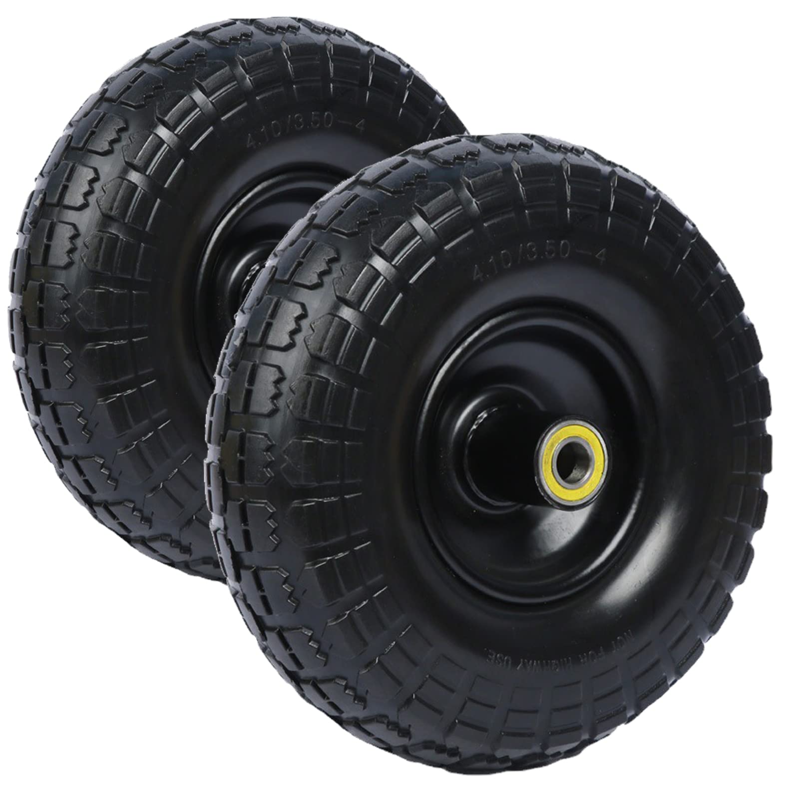 Ganggend 13in Flat Free Solid Tire and Wheel 5/8in Axle