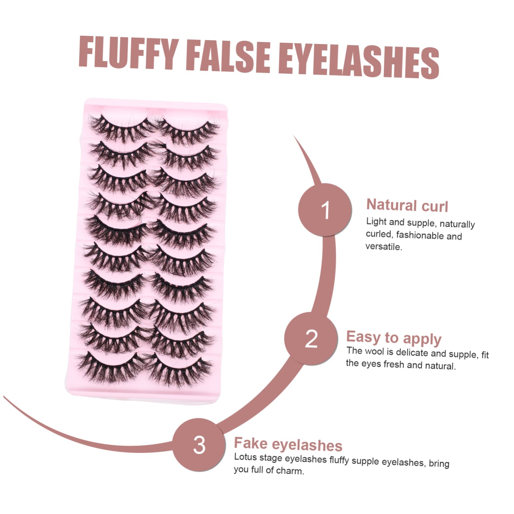 Ipetboom 50paia Ciglia Finte Naturali Per Trucco Da Festa Extension Morbide Per Donne Look Elegante Per Halloween e Natale