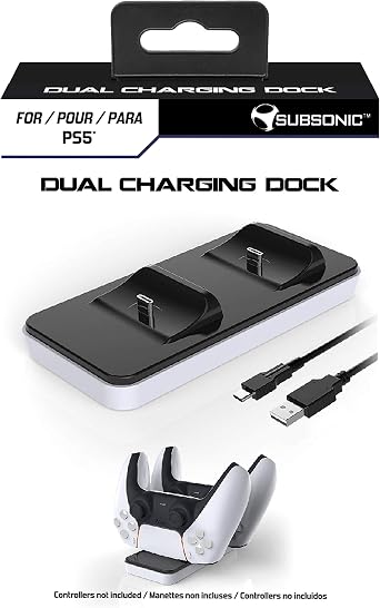Subsonic - White charging station for 2 Dual Sense PS5 controllers - Dual charging station for Playstation 5 (PS5)