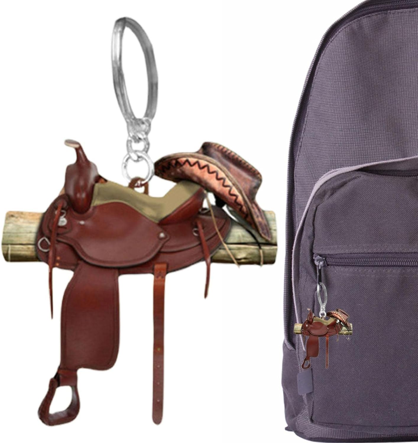 Portachiavi A Forma Di Sella Per Cavallo - Design Western Per Amanti Equitazione, Decorazione Auto - Foto 7