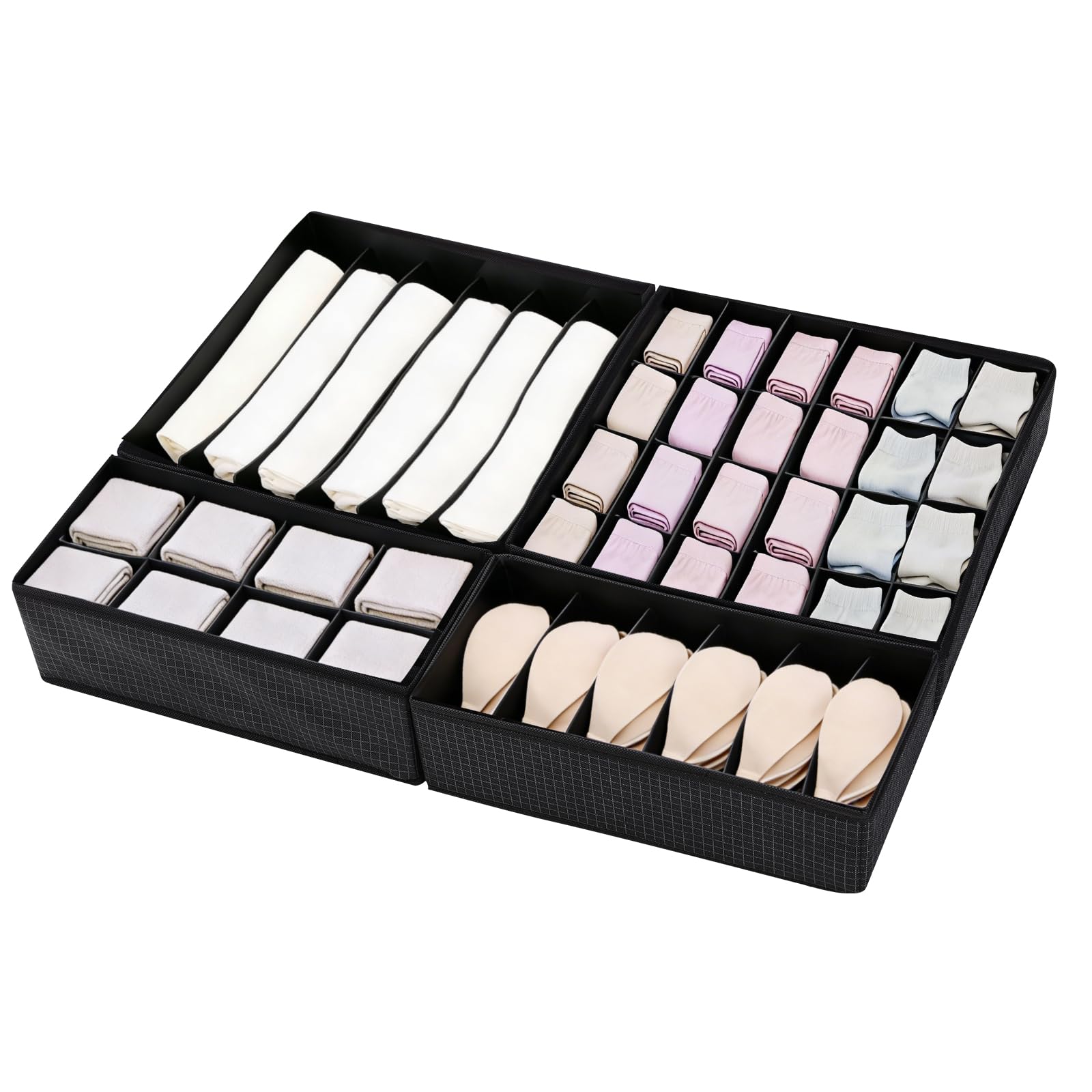 HNYQQL Schublade Organizer Kleidung für 4 Pack, Dresser Orga