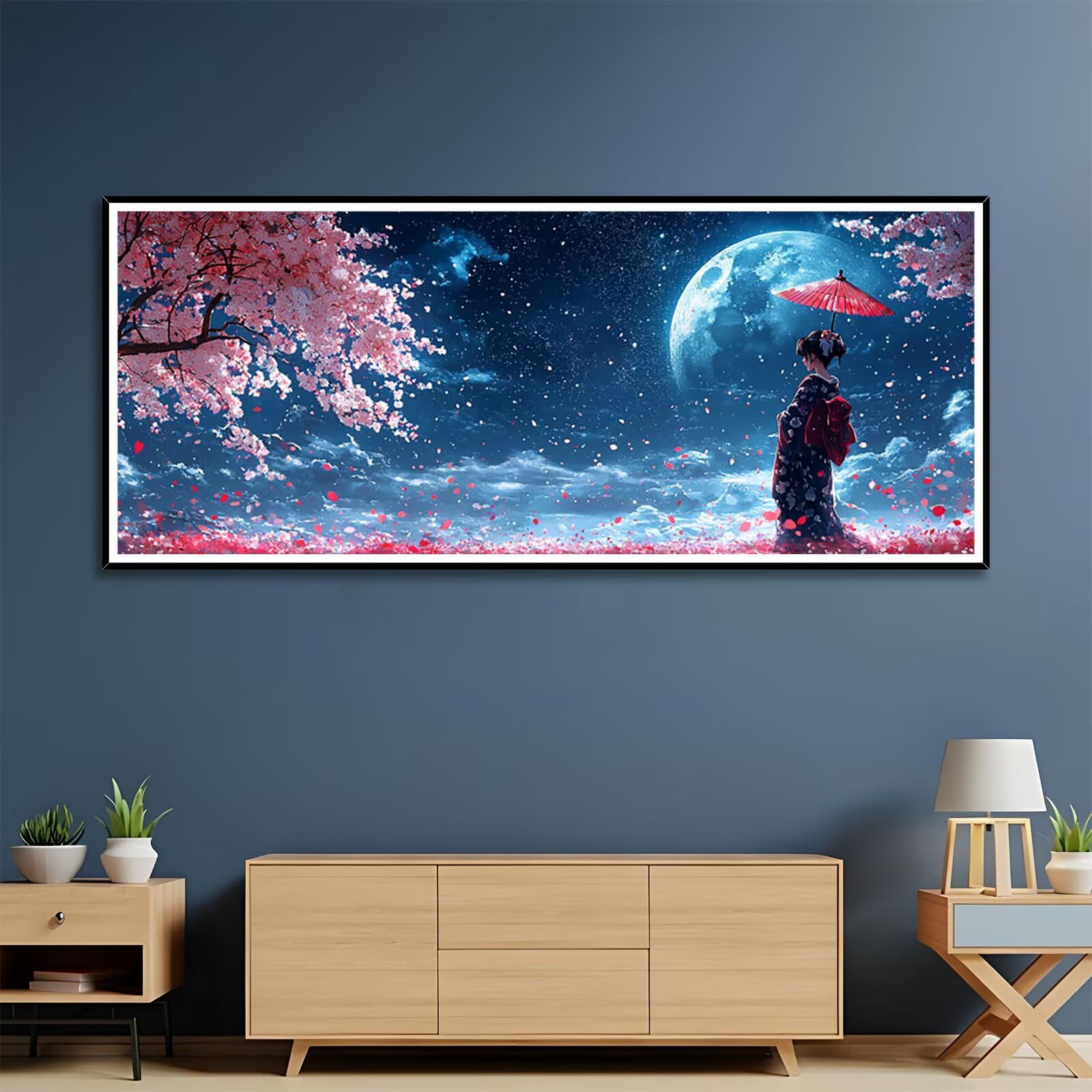 Diamond Painting Adulte Japon Peinture Diamant Adulte 130x50 cm, 5D DIY Diamond Painting Kit Complet Femmes, Broderie Diamant Cristal Point de Croix Kit pour Débutants, Décoration Murale Maison, -2056