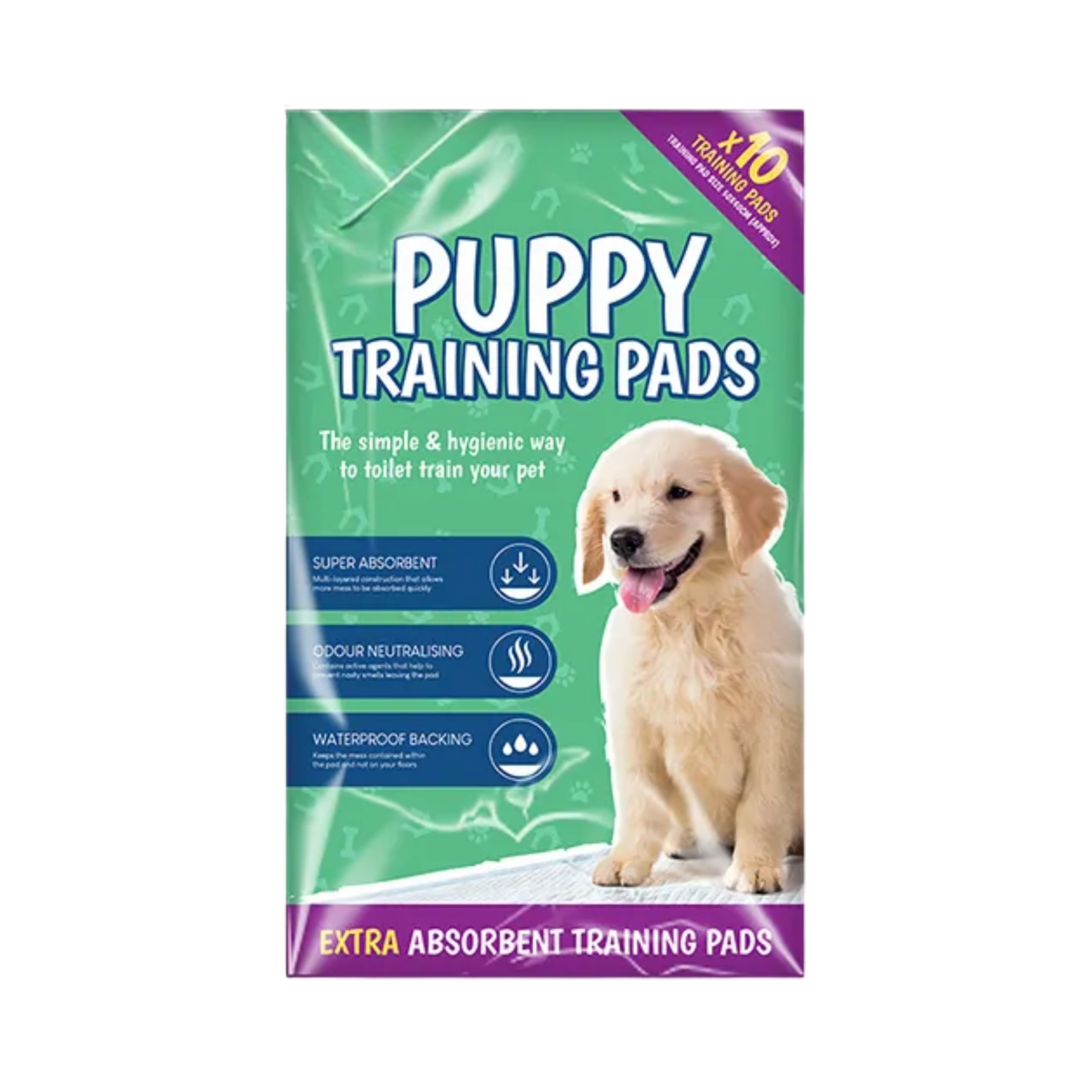 Lizzy 10 Pack Puppy Training Pads | Super Absorbent Toilet Training Mats with Odour Control and Waterproof Backing – 50cm x 40cm | Hygienic Pet Pee Pads for Puppies, Dogs & Small Pets (10 Pack)