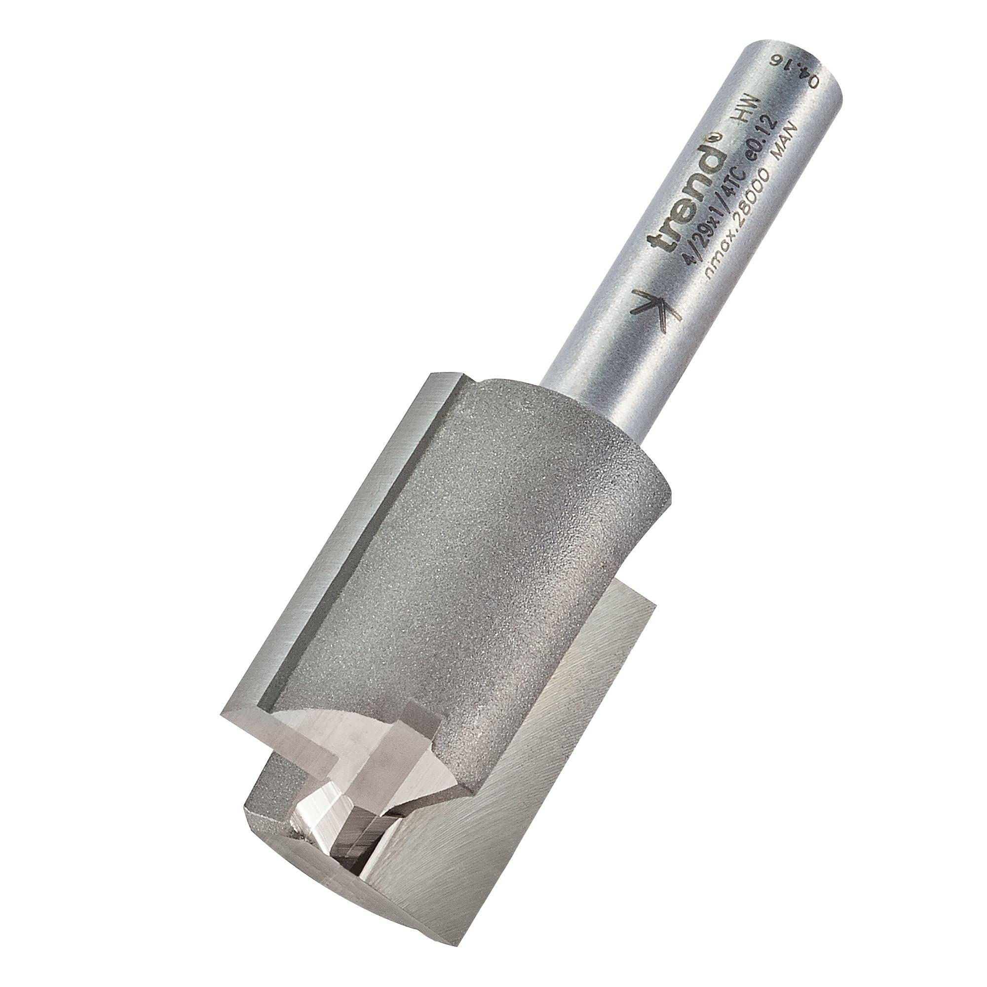 Trend Professional Straight Two Flute Router Cutter, 1/4 Inch Shank, 18mm Cut Diameter, 25mm Cut Length