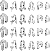 Vista 21 de SUPERFINDINGS 10 Styles 40Pcs Pinch Clip Bail Clasps Brass Pinch Clips 12/13/16.5/17/24mm Bail Clasp Dangle Charm Bead Pendant for Necklace Jewelry