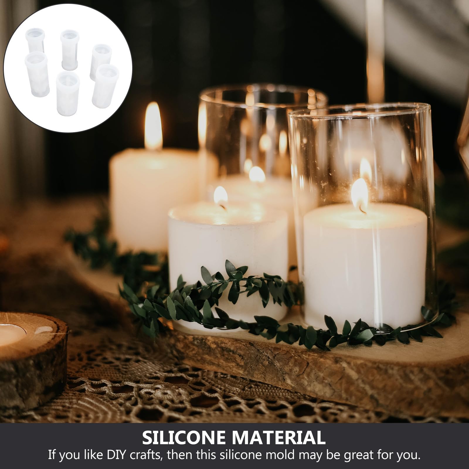 TOYANDONA Stampo in Silicone Facile da Usare e Pulire a Forma di per Candele 6 per Decorazioni
