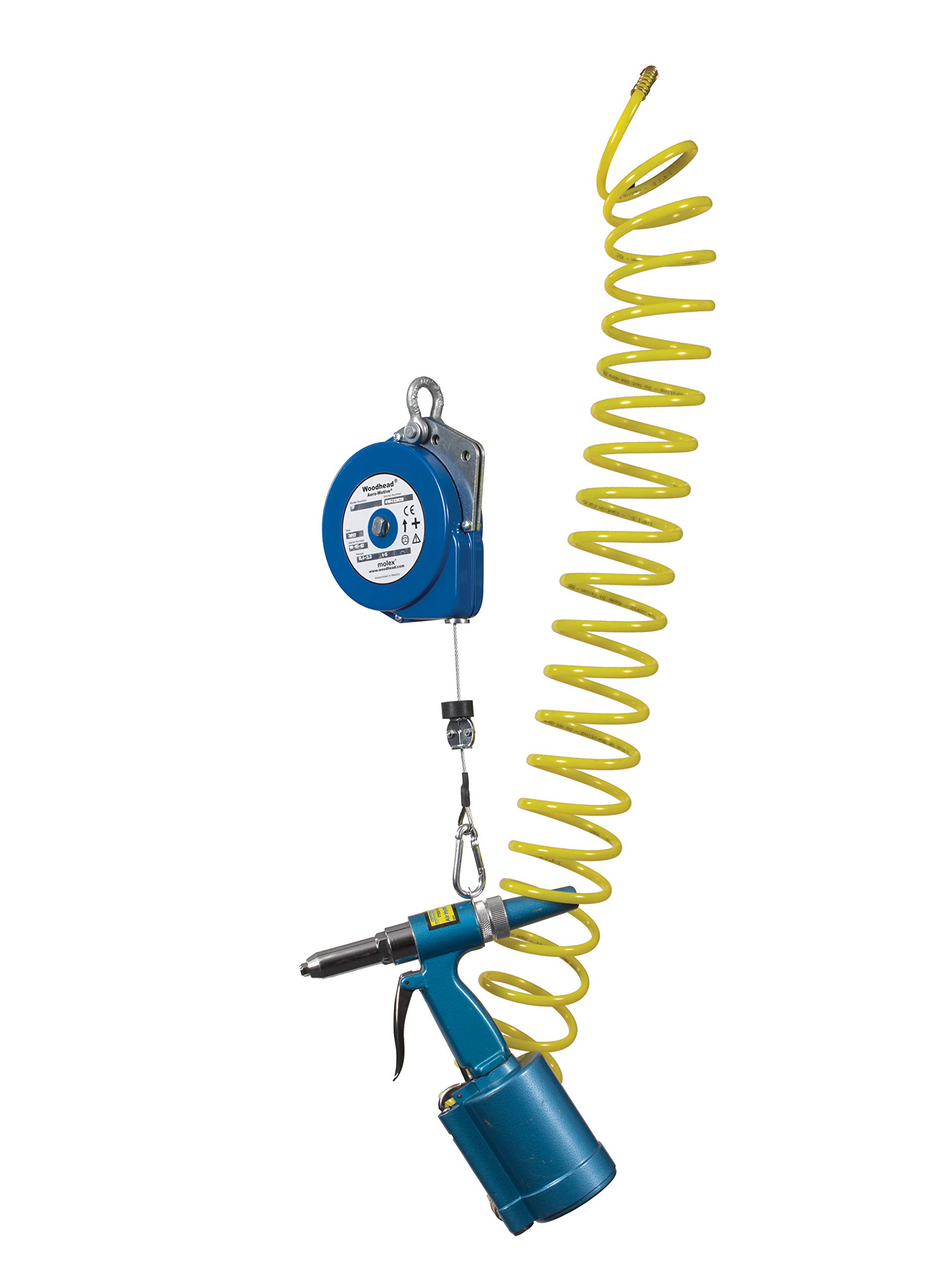 Woodhead 5F Aero-Motive Retractor, Weight Range 0.5-2.3 kg (1.0-5.0 lb.), 2.40 m (8.0') Travel
