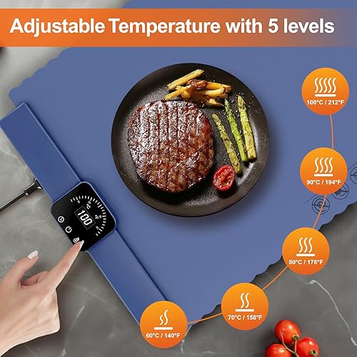 Miniatura 3 de Tapete de calentamiento de alimentos  Calentador de alimentos enrollable con calentamiento rápido y uniforme, material de silicona de alta calidad,