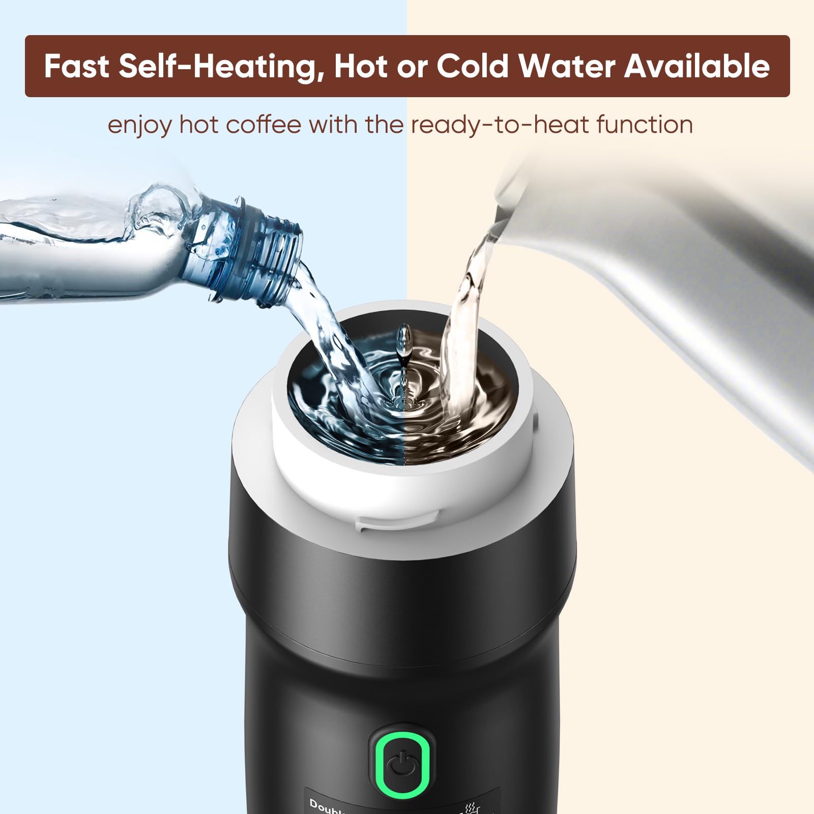 Cafetera espresso eléctrica portátil, autocalentamiento con USB-DC, cafetera de viaje para camping, compatible con cápsulas NS y café molido, cafetera portátil para senderismo, caravana, hogar