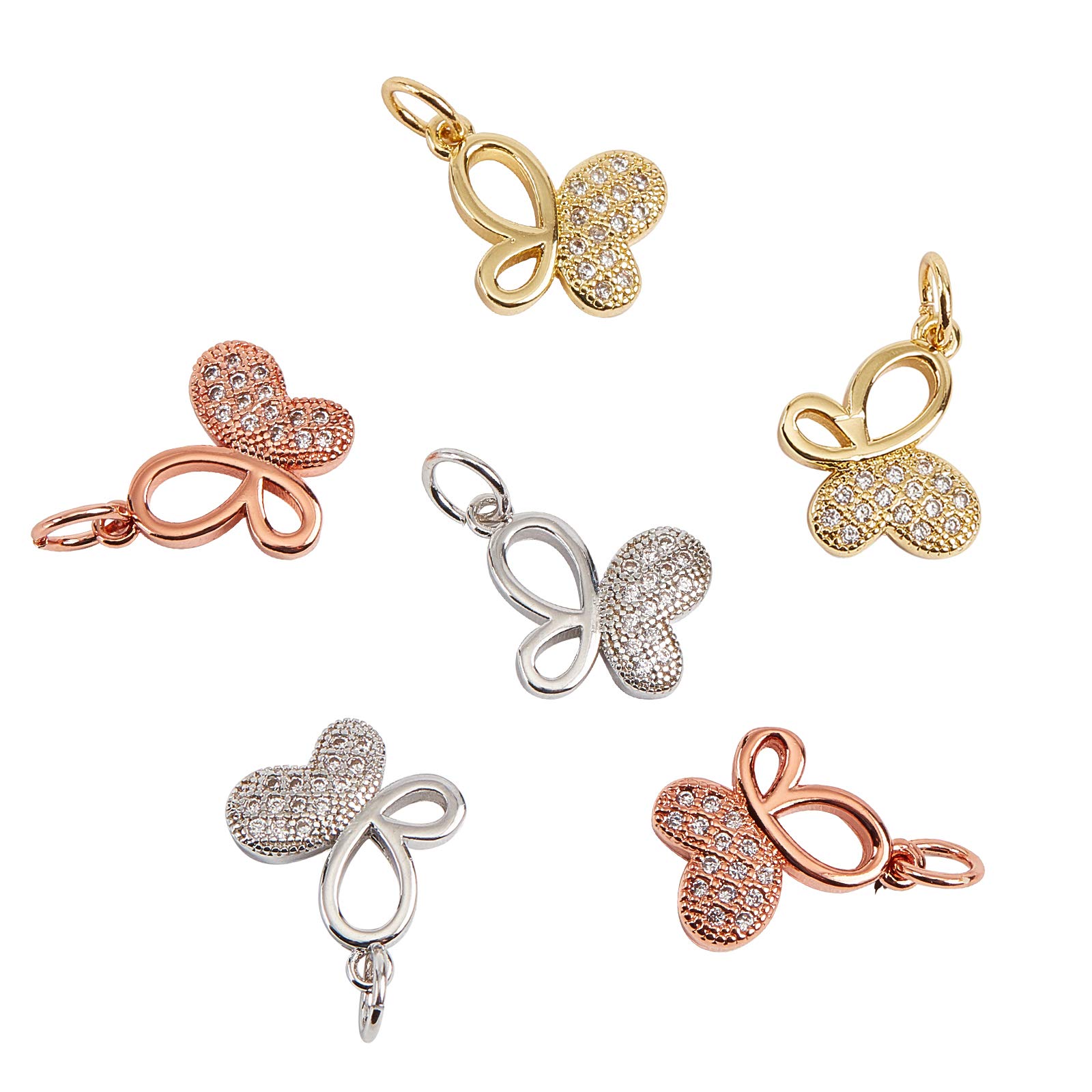 Nbeads 120 Ciondoli A Farfalla In Ottone E Smalto, Assortiti In 6 Colori, Per Bigiotteria Fai Da Te