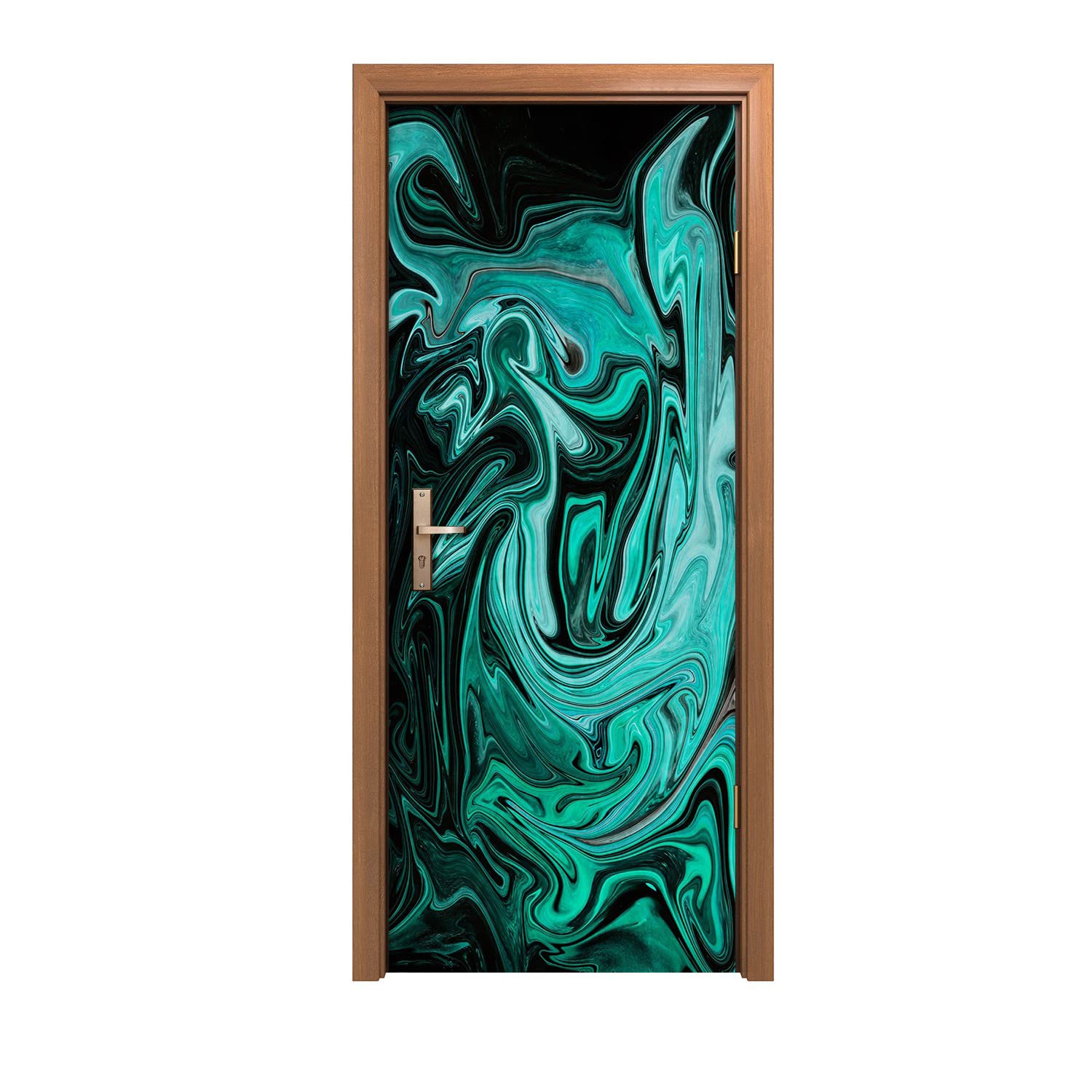 Autocollant de porte 90x200cm Coloray avec motif d'abstraction de l'eau pour rénover votre entrée