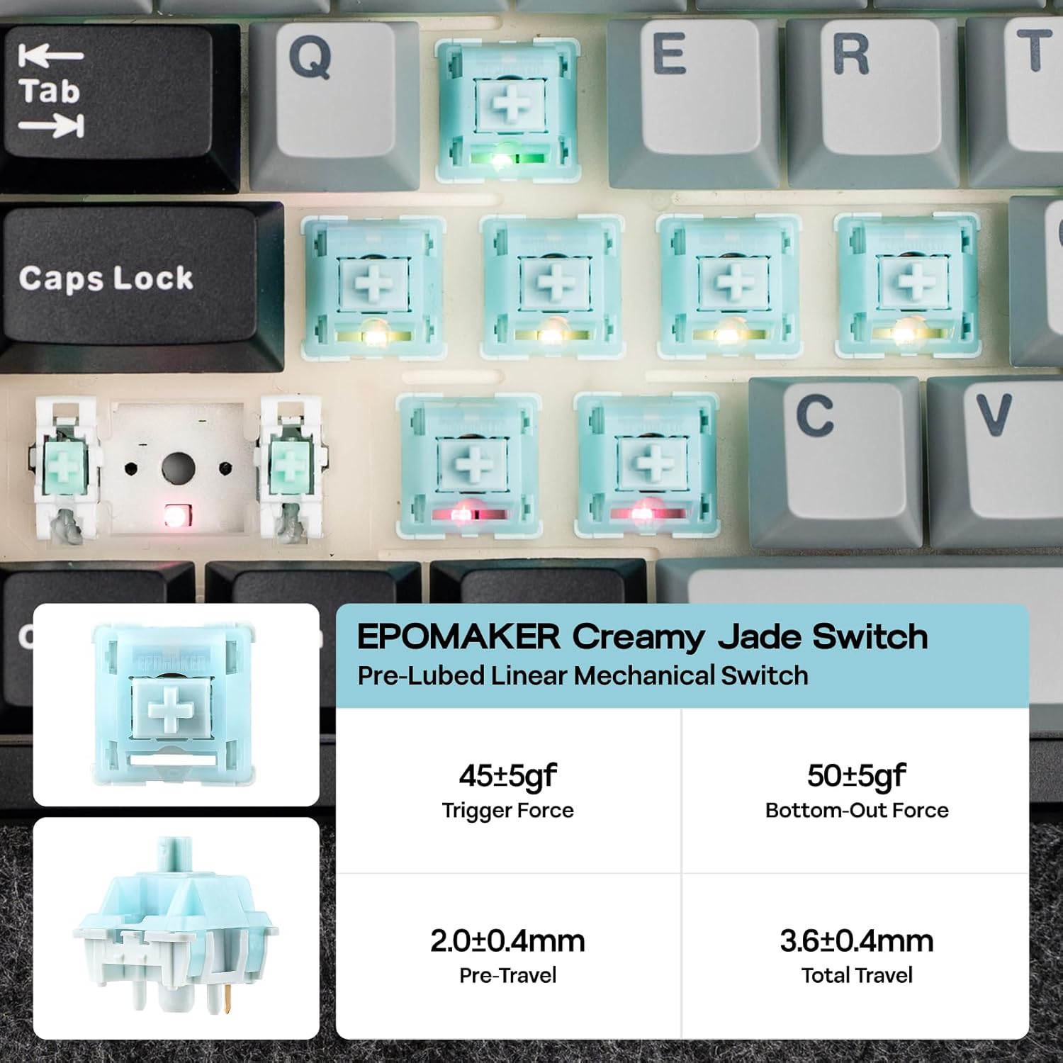 EPOMAKER TH108 PRO Full Size Mechanical Keyboard with Screen & Knob, Wireless Gaming Keyboard with 10000mAh, Creamy Gasket, Hot Swap, Custom Driver, RGB Backlight (Black, Creamy Jade) - Image 6
