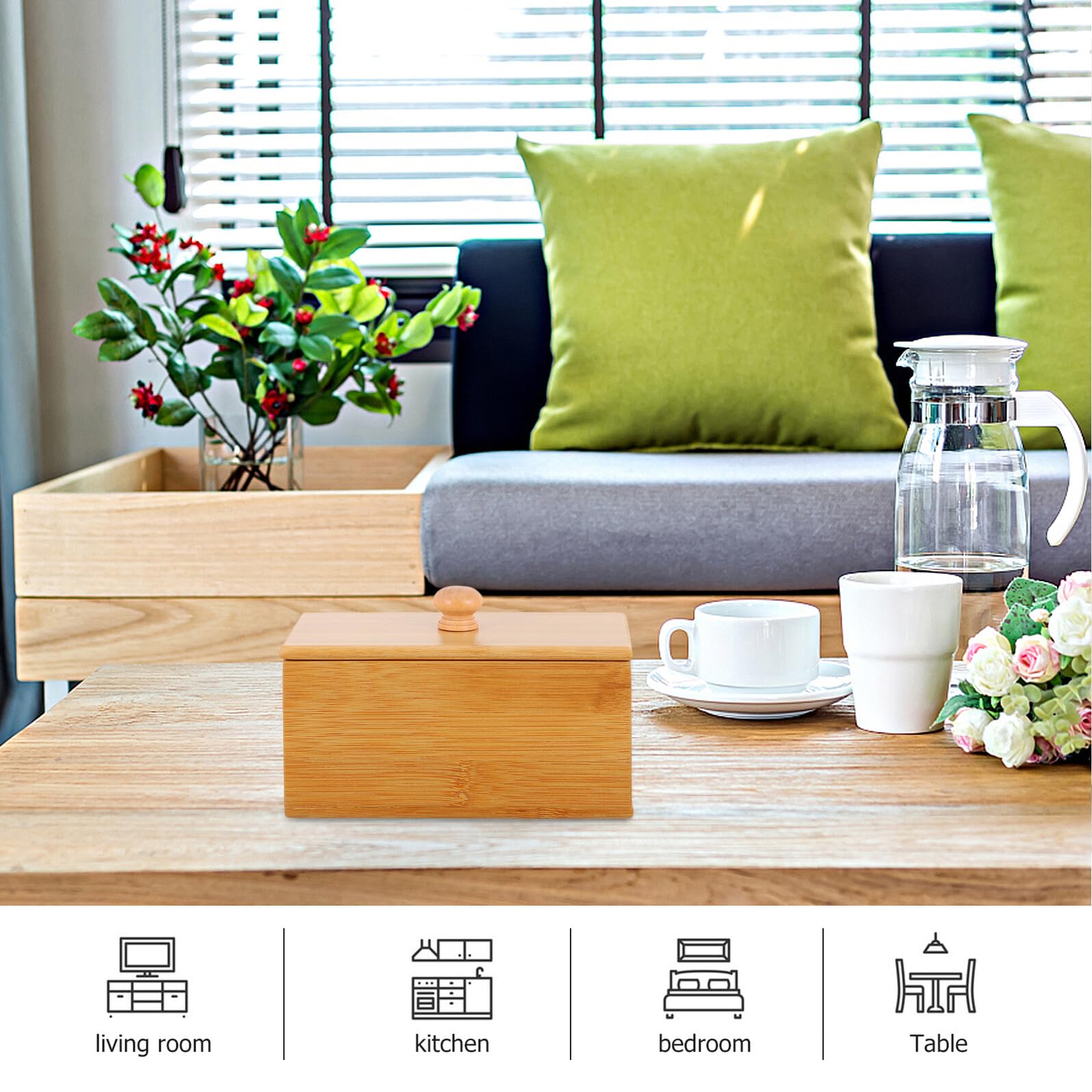 Alipis Doppeltes Holz teebeutel aufbewahrungsbox mit Deckel Vielseitiger Organizer für Kaffee Zuckerbeutel Dekorative Aufbewahrungslösung für Büro Küche und Hotel Langlebig und Praktisch
