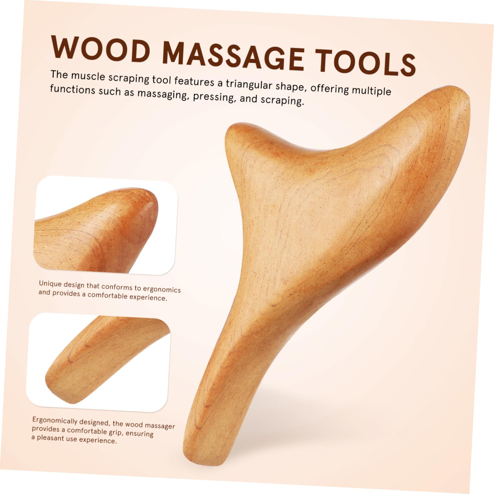 5 Piezas masajeador Herramienta de masaje de madera Herramienta de guasha de madera tabla de muscular y a de tailandés a de guasha