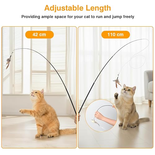 OTraki Juguete Extensible para Gatos de 110 cm 4 Piezas
