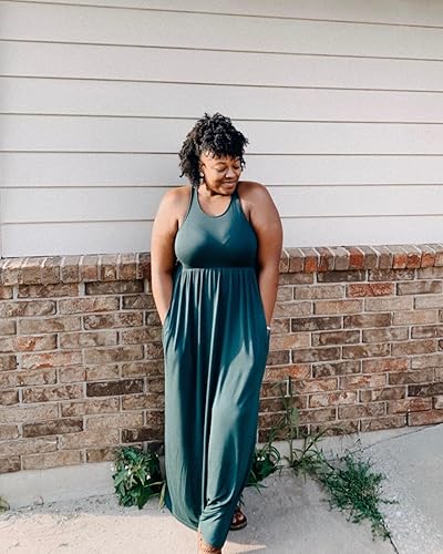 Miniatura 8 de GRECERELLE Vestido Maxi Largo de Tirantes de Verano para Mujer sin Mangas Casual con Bolsillos (XS-3XL)