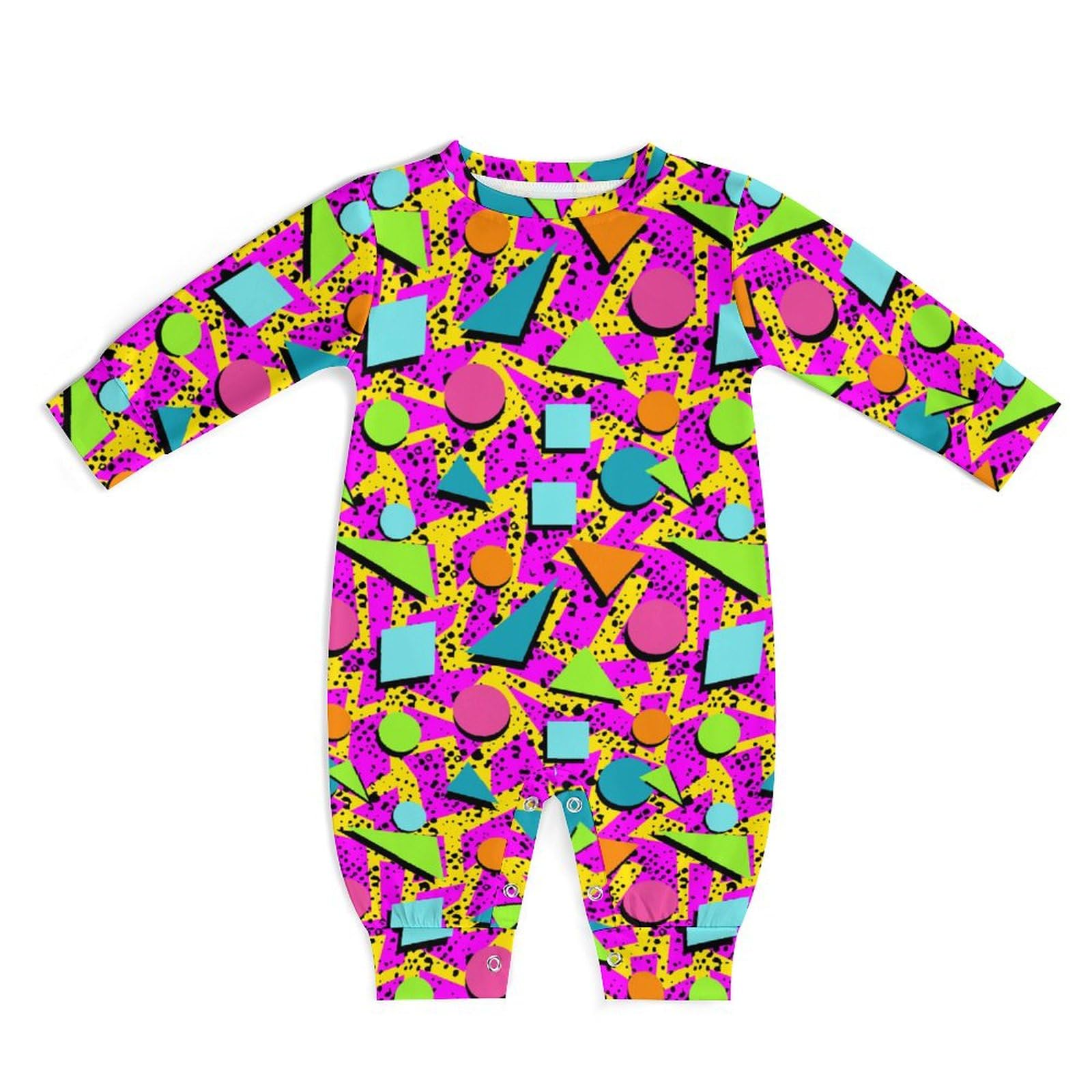 AuHomea Retro 80s Vintage 90s Newborn Baby Romper Clothing Cute Infant Long Sleeve Clothes Jumpsuit Playsuit One Piece Outfit for 12-18M Boy Girl
