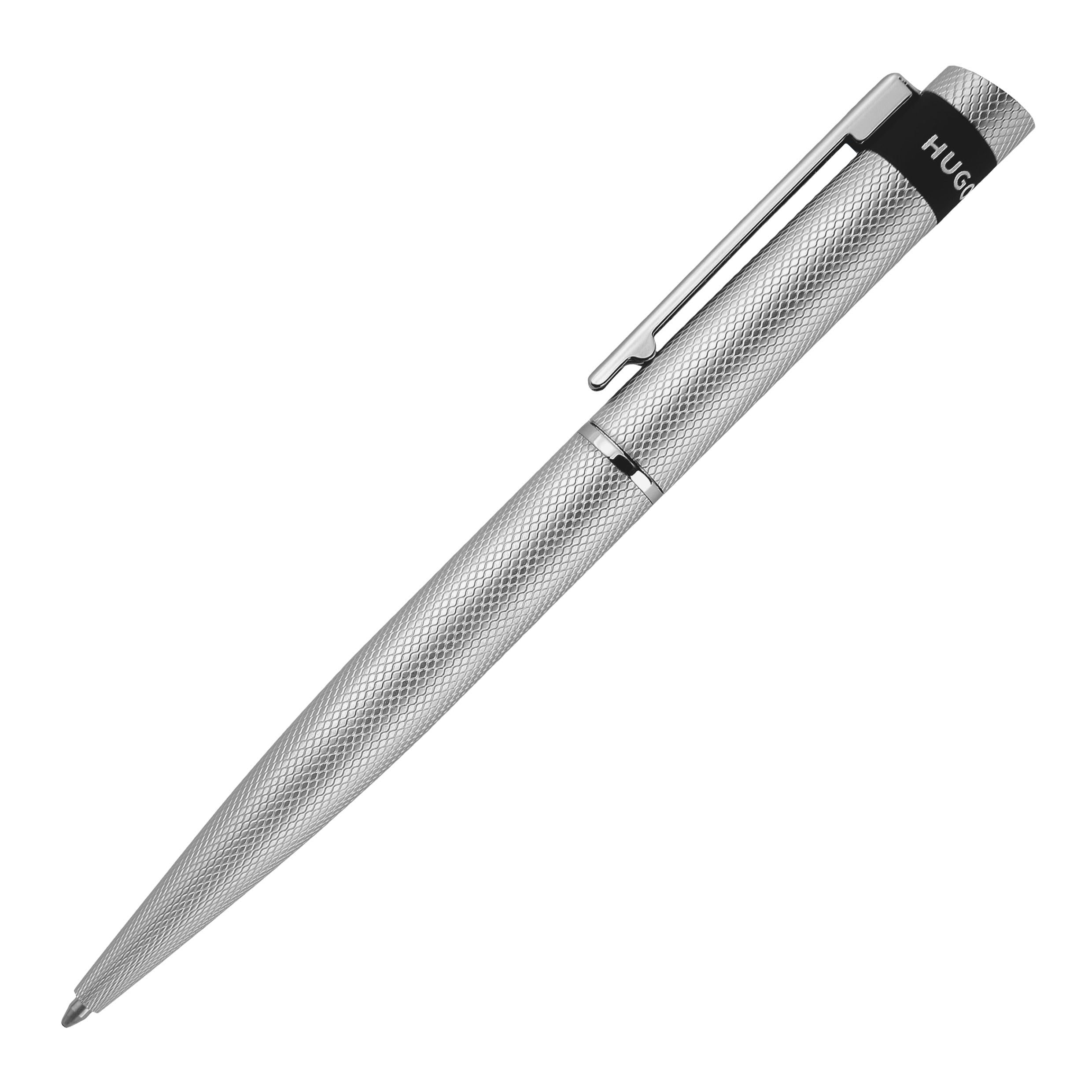Hugo Boss Loop Diamond mosiężny chrom długopis, Długość: 14,6 cm, Kolor atramentu: niebieski, HSW3674B