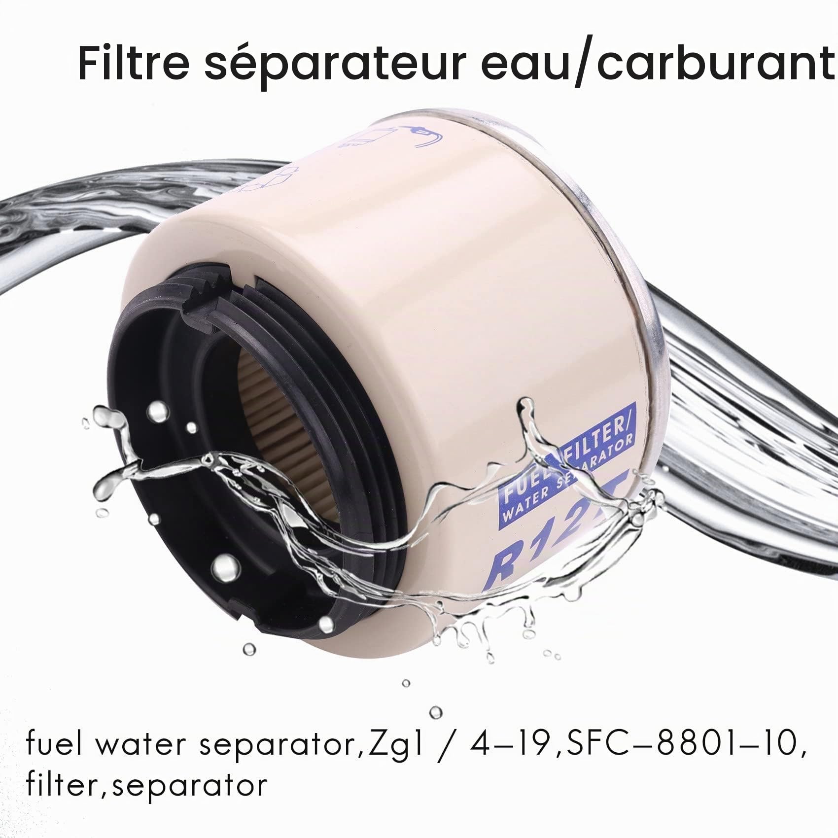 Lot de 2 filtres de séparation pour carburant R12 R12S R12T Racor 140R 120At S3240 Npt Zg1 / 4-19 SFC-8801-10