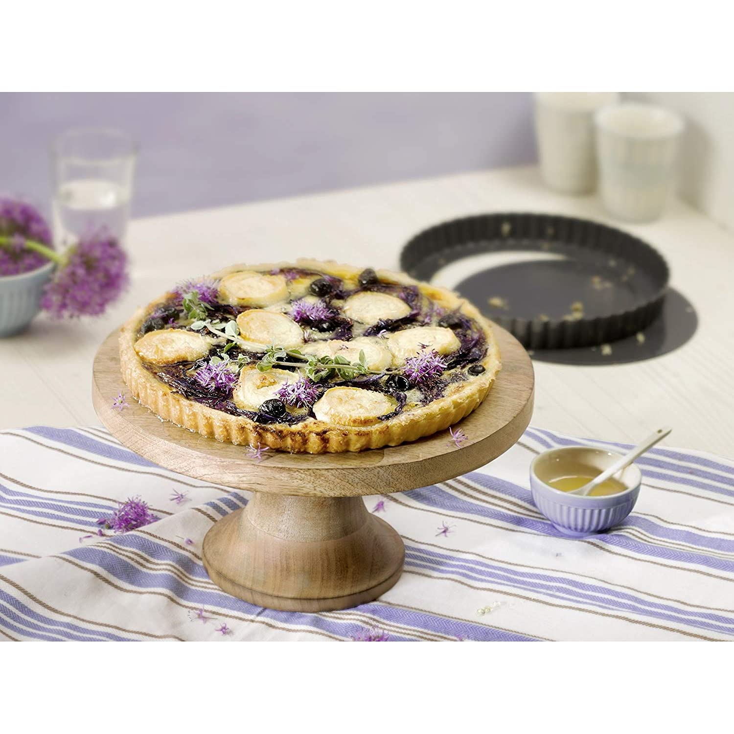 KAISER 2300637419 La Forme Plus Moule à Tarte aux Fruits/Quiche Tôle Mince Noir