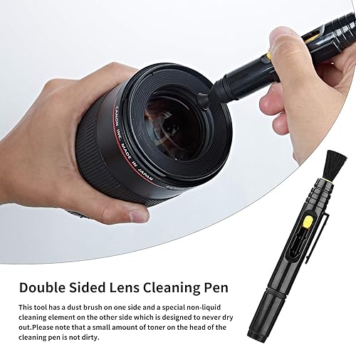 Miniatura 3 de KuuZuse Kit profesional de limpieza de cámaras DSLR con hisopos de limpieza APS-C, paños de microfibra, bolígrafo de limpieza de cámara, para lente