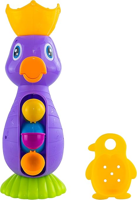 Nu Baby & Toddler Toys,Bath Toys Nuby Baby Bath Toy Seahorse – Wheel Spinner | BPA Free | Pouring Cup | Suitable from 12 Months Plus