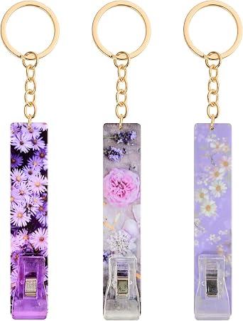 3PCS New Card Grabber for Long Nails 2026, Cute Debit Credit Card Puller Bank ATM Keychain Women with Plastic Clip