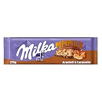 Milka MMMAX, Arachidi e Caramello, Tavoletta di Cioccolato al Latte con Arachidi e Caramello, 100% Latte Alpino, Cacao Sostenibile, 276g