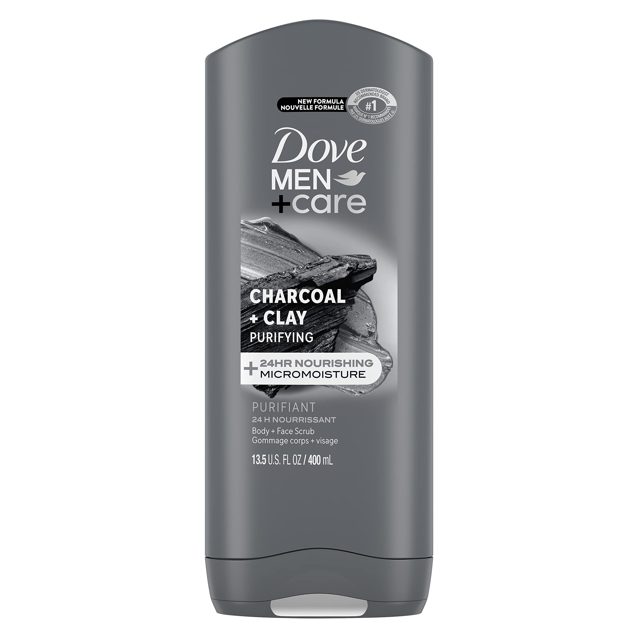 Dove Purifying Charcoal Clay Body and Face Wash with 24-Hour Nourishing Micromoisture Technology Body Wash for Men 13