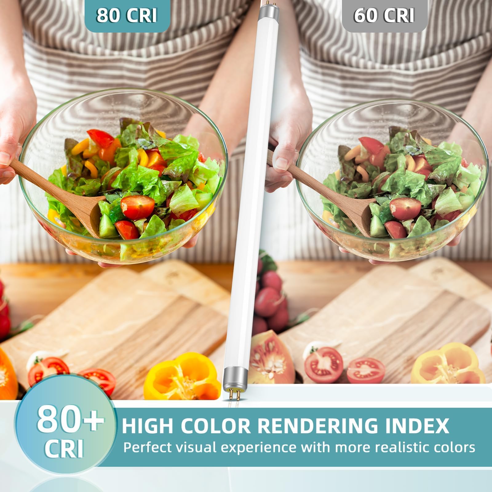 2 Pack Tubes Fluorescents 8W, 300mm,T5 Blanc Froid 4000K, 560LM, Base G5, Faible Consommation D'énergie, éclairage D'urgence à économie D'énergie, Convient Pour Cuisine, Salle De Bain, Armoire, Garage