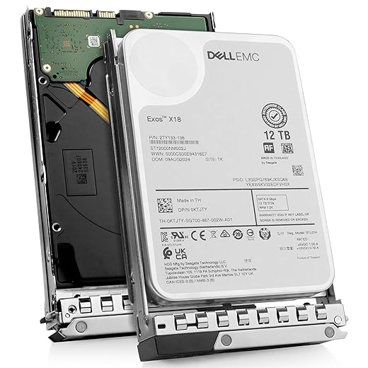 Dell 12TB 7.2K RPM SATA 6Gb/s 512e 3.5in Enterprise PowerEdge Hard Drive for: R440 R750 R450 T150 R470 T560 T40 R250 R740 R640 T550 T350 R540 R840 ME4024 R650XS R550 R650 R350 R340 R660XS 0Y7RKC G16