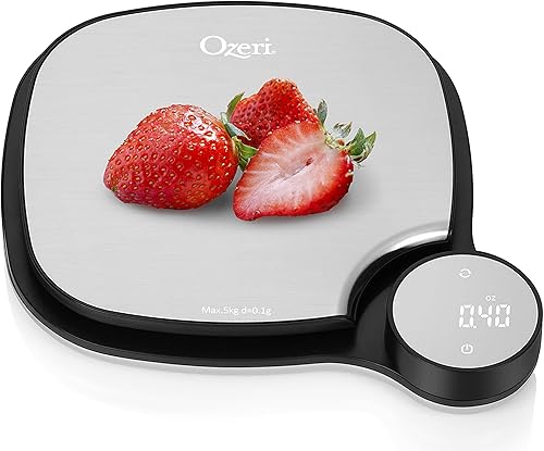 Miniatura 7 de Ozeri Báscula de cocina de acero inoxidable, 0.1 g (0.01 oz), tecnología de pesaje, color negro