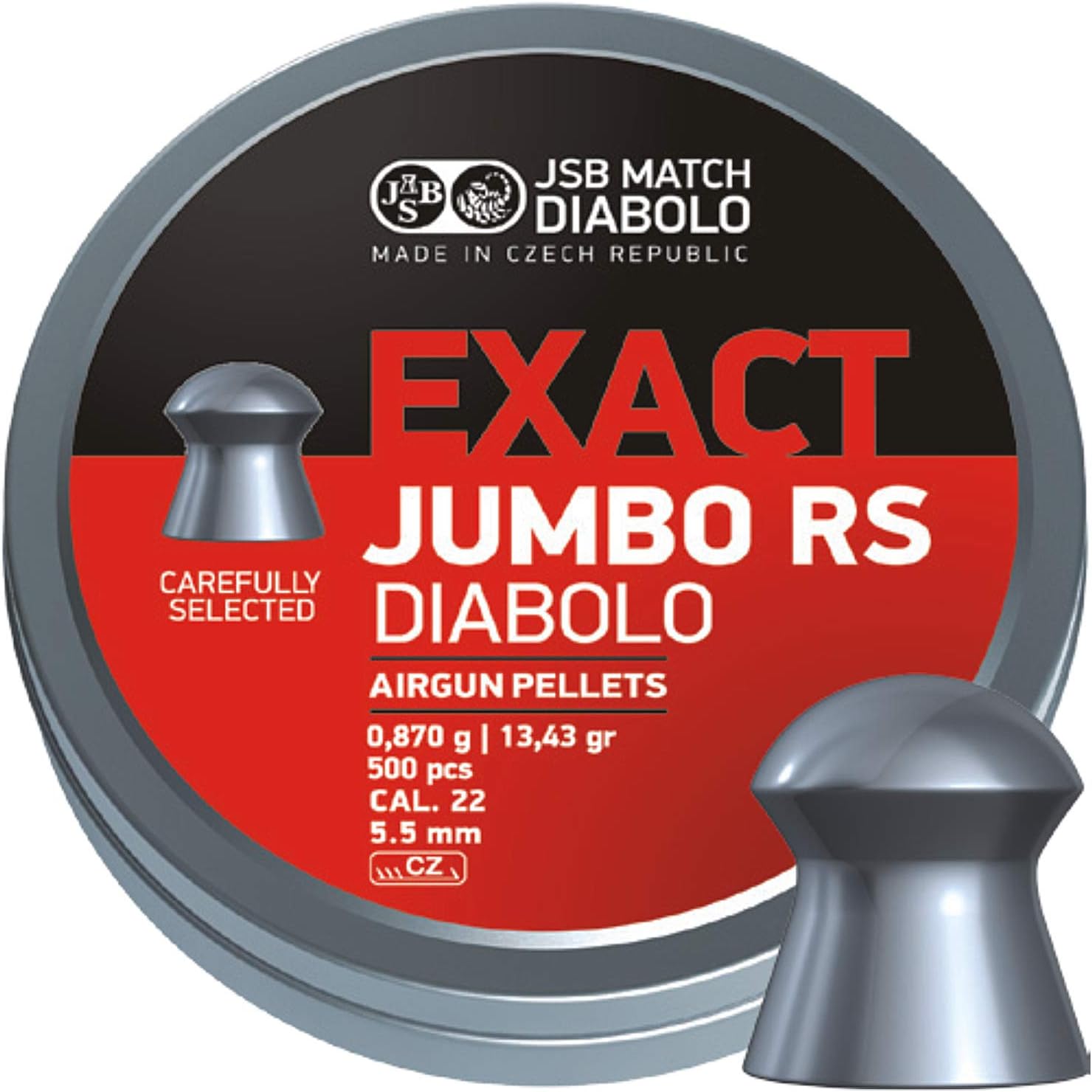 Jumbo Exact RS .22 Pellets, Tin of 500