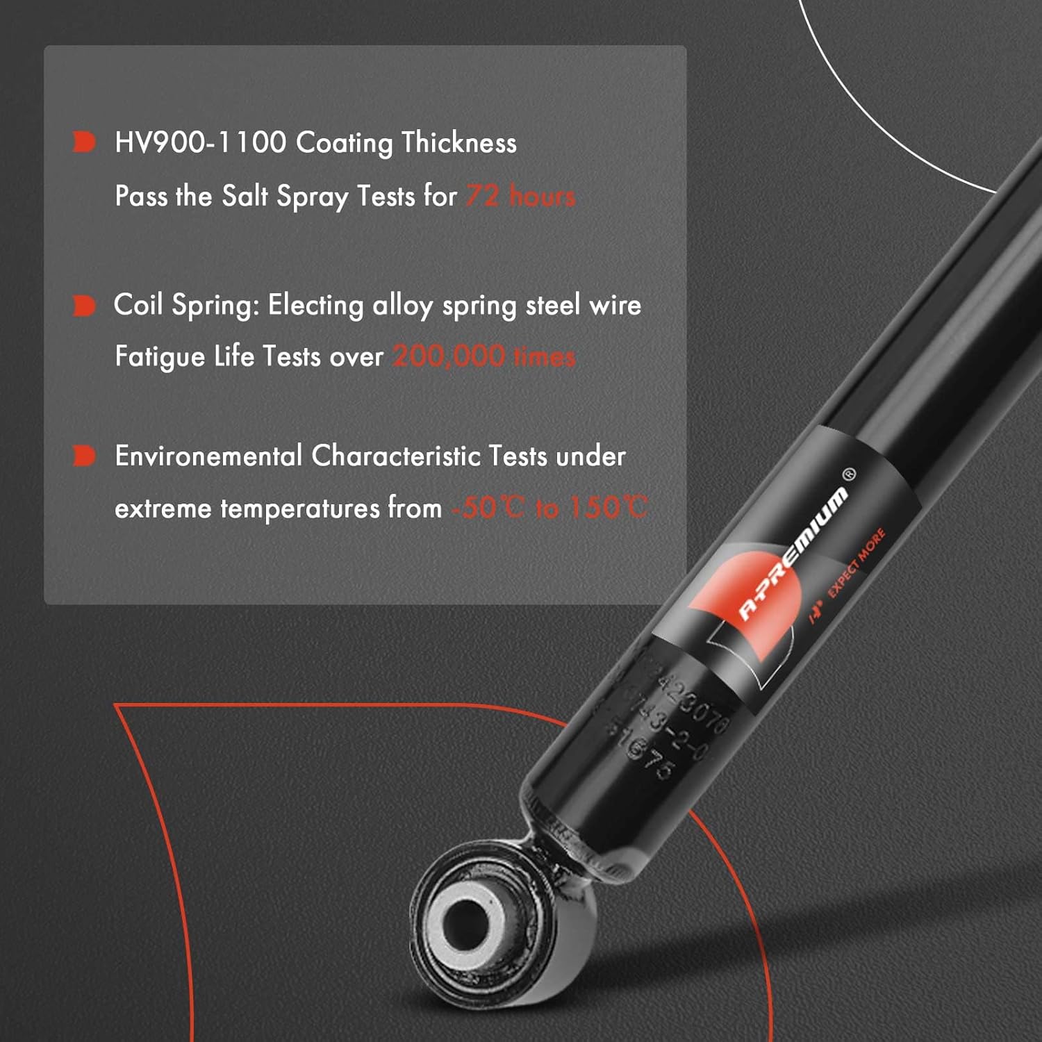 A-Premium Rear Shock Absorber Compatible with Tesla Model 3 2017-2021, Model Y 2020-2023, 2-PC Set