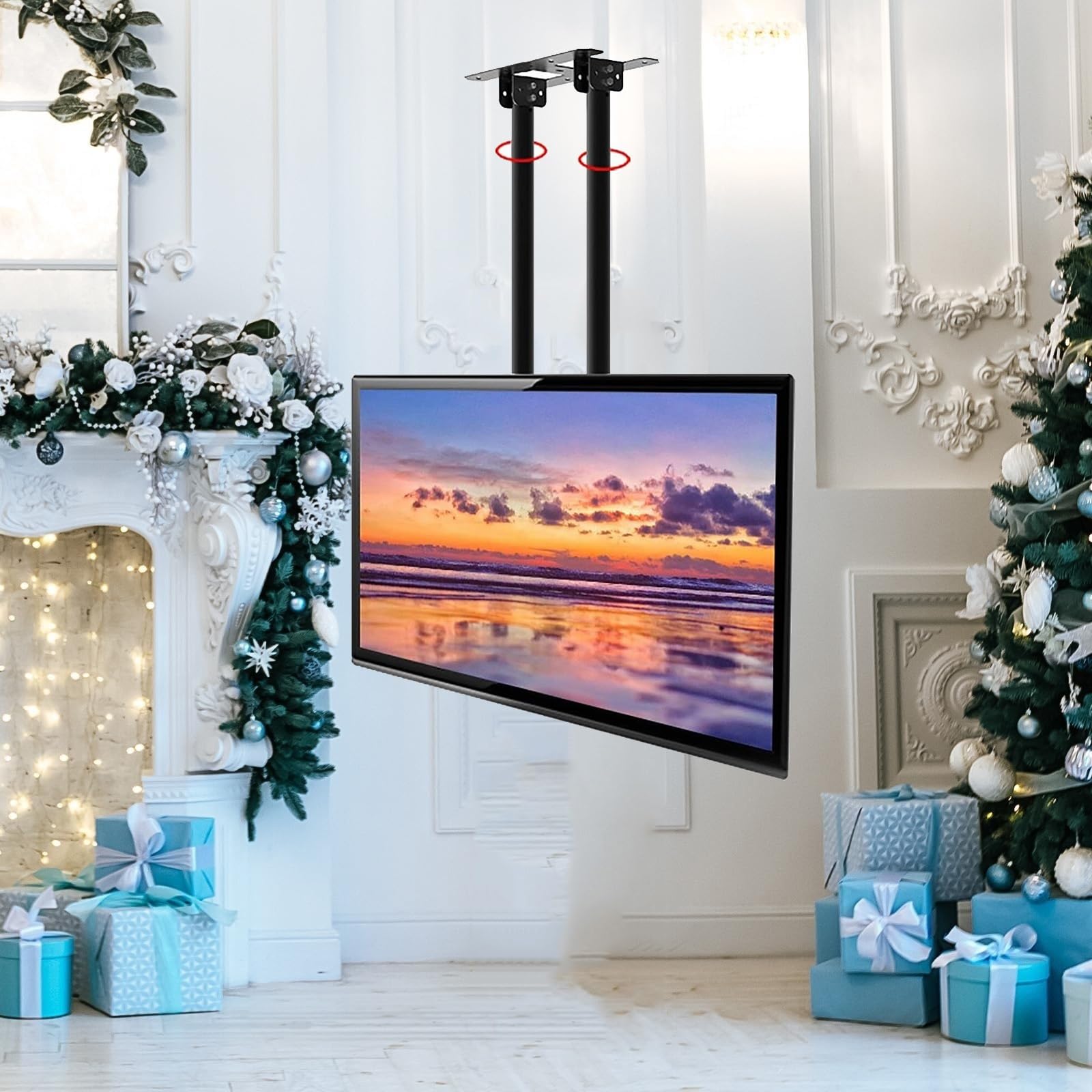 Support TV plafond pour fixer un téléviseur sans percer les murs en placo